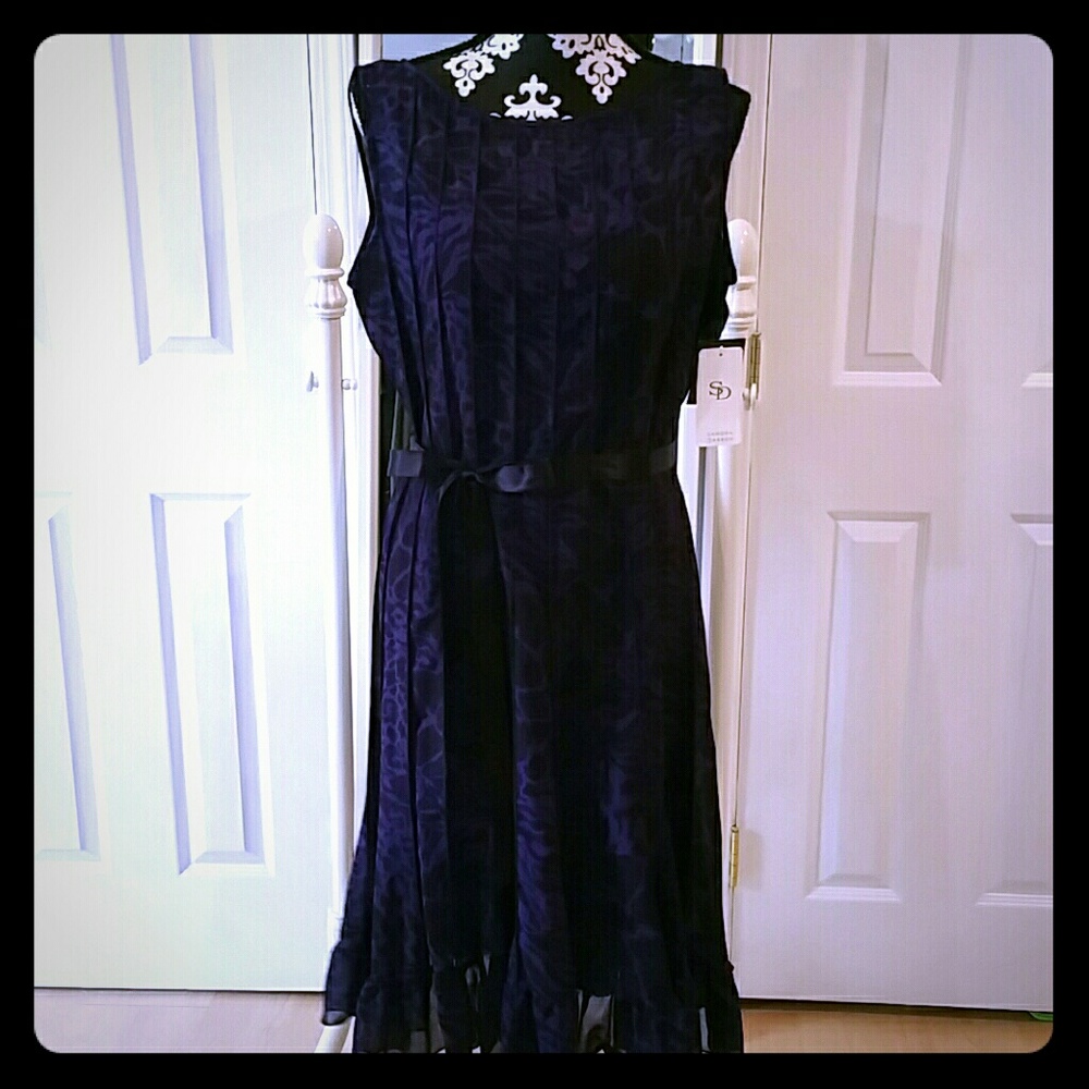 Sandra Darren Purple Zebra Print Dress